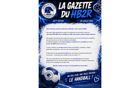 LA GAZETTE DU HB2R N° 63 - 20 juillet 2026